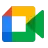Ikona aplikacji Google Meet w kształcie kamery z kolorowymi polami.
