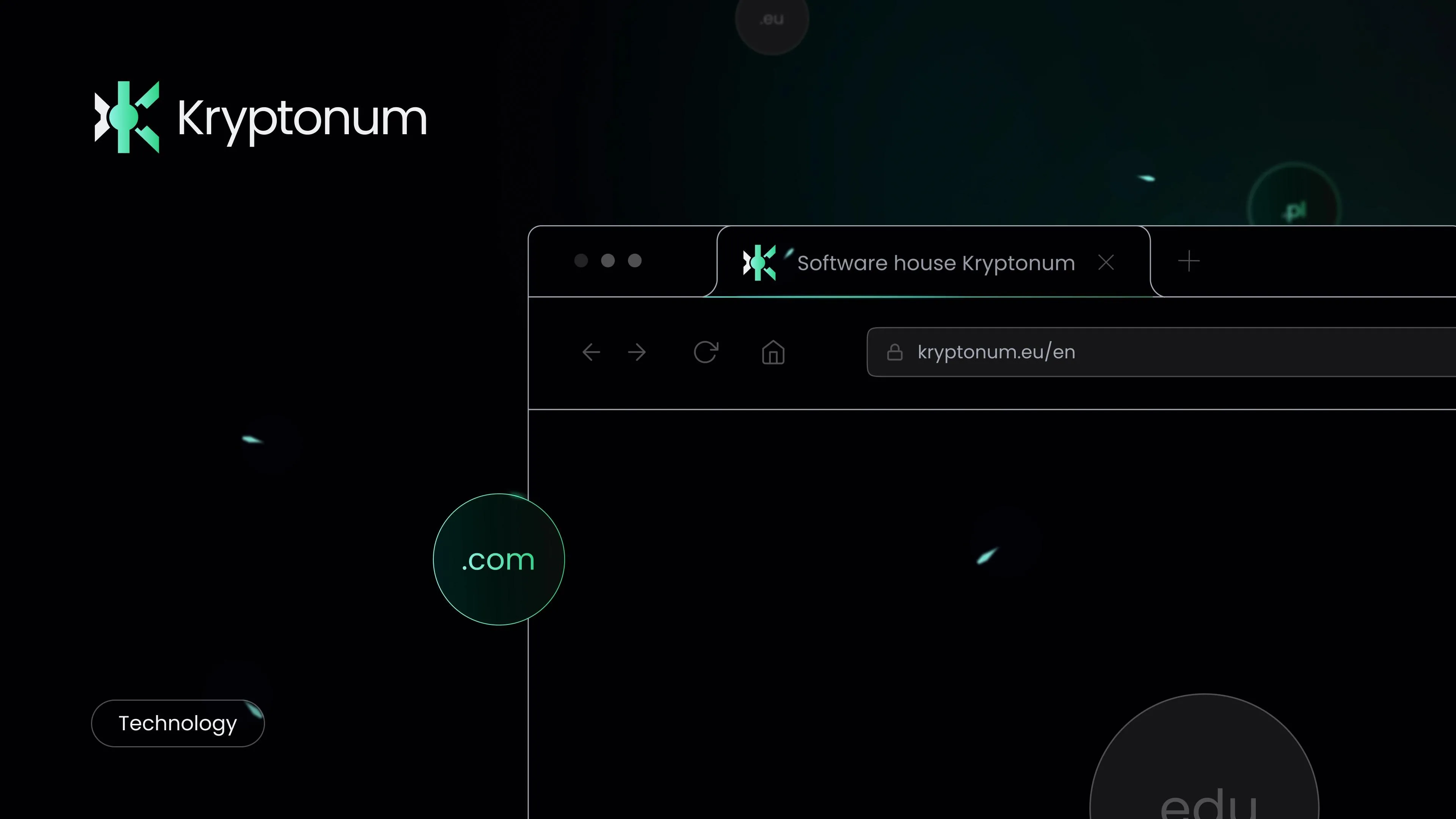 Browser window with a URL address on a dark background.