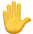 Raised hand 3D emoji on a transparent background.