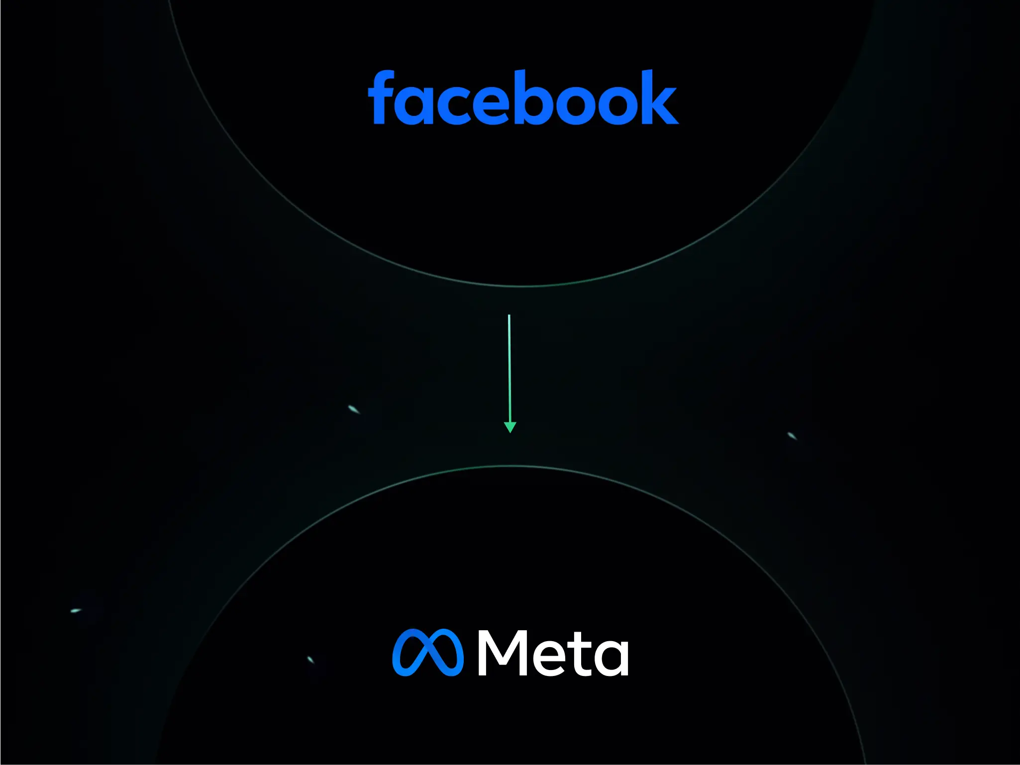 Logo Facebook'a zmienione na logo Meta – przykład rebrandingu. 
