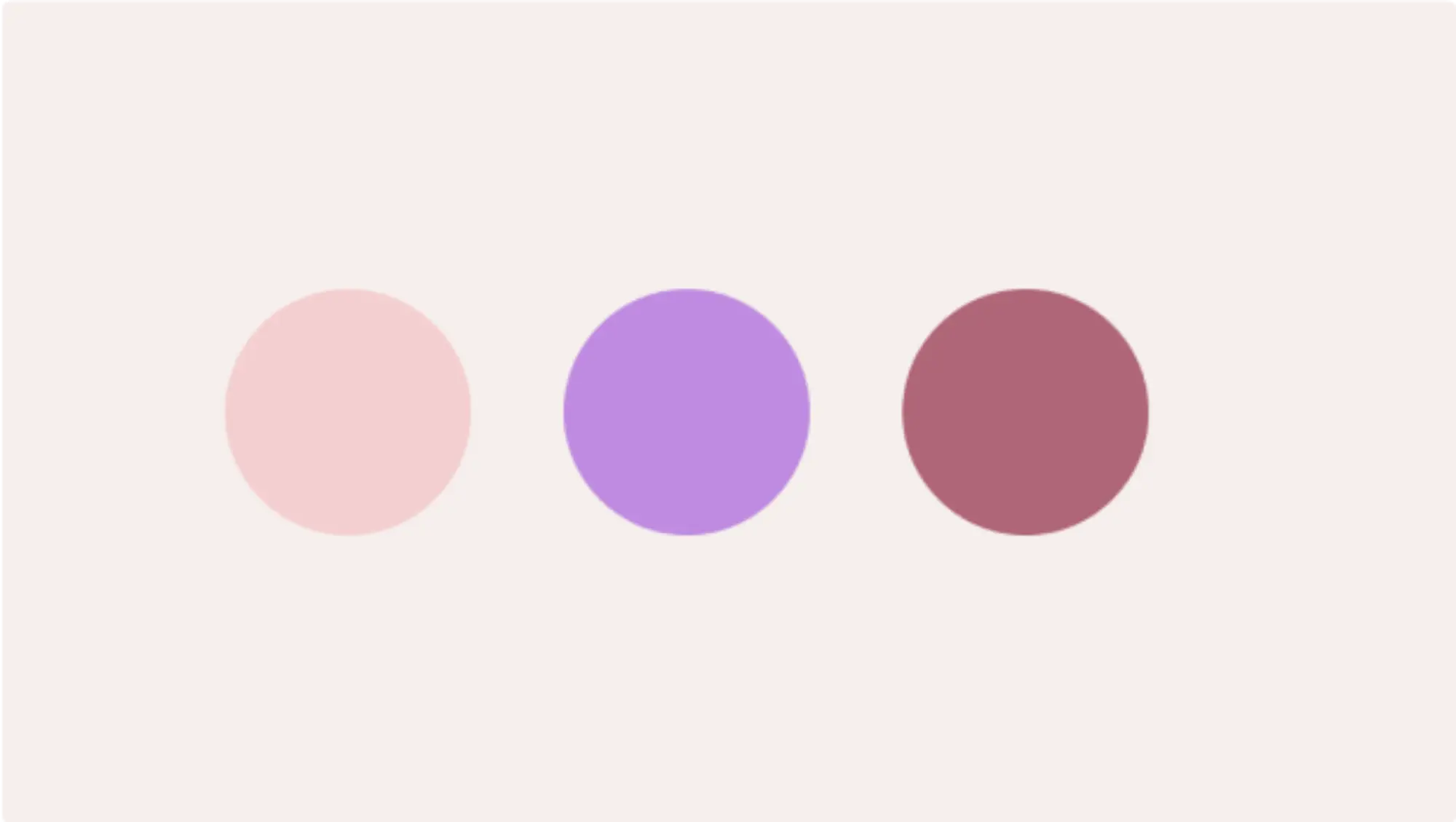 Trzy koła w podobnych odcieniach – różowy, fioletowy