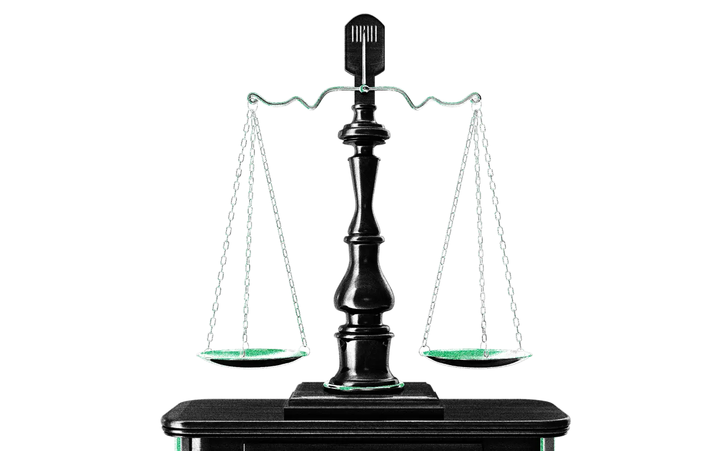 Czarno-zielona waga – symbol równowagi w biznesie
